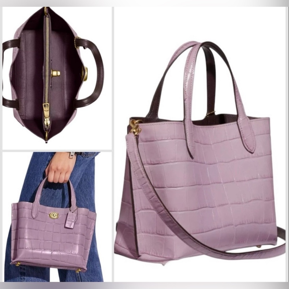 Giftable New w/out tags Coach purple croc embossed - Picture 12 of 15